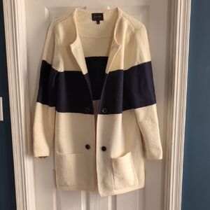 Cream and Black Striped Cardigan